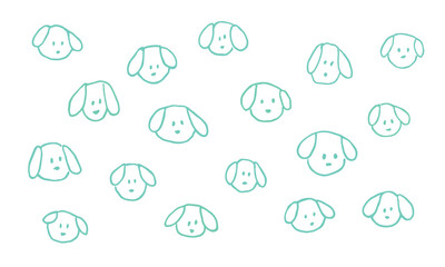 Rough cute puppy dogs doodle on white background. Hand drawn illustration vector.