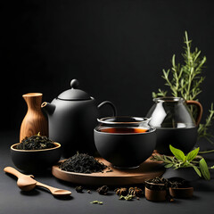 black tea with lemon and mint