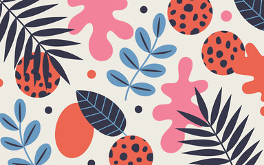 Modern Botanical Pattern Design Abstract Floral and Leaf Illustrations