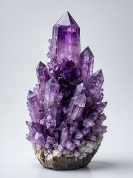 Exquisite amethyst crystals showcasing unique formations and vibrant colors in a captivating display of natural beauty