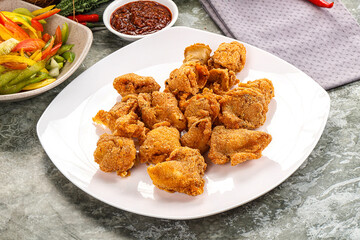 Golden crispy Breaded calamari snack