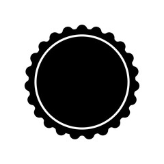 Scalloped circle shape set vector in two styles isolated on white background