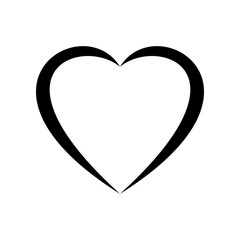 Heart Icons isolated on White Background. Symbol of Love. Flat Line Vector Illustration. Simple Icon Design Template Elements.