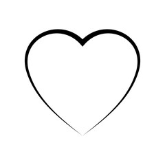 Heart Icons isolated on White Background. Symbol of Love. Flat Line Vector Illustration. Simple Icon Design Template Elements.