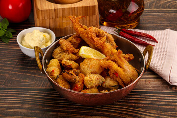 Fritto misto - deep fried seafood mix