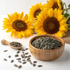 sunflower heads on the white background sunflower.