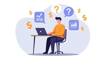 Freelancer Confused Between Two Job Offers - Vector Style