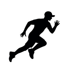 Athlete running silhouette