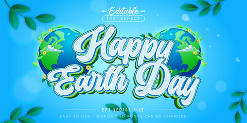Happy Earth Day theme, editable text effects.