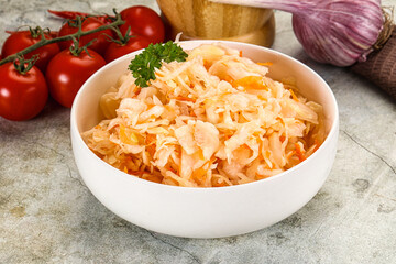 Homemade Fermented pickled cabbage sauerkraut