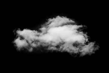 White clouds isolated on black background