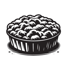 Black Shepherd’s Pie Silhouette Vector, High Quality Illustration on White Background