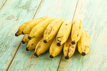 Mini yellow banana fruit heap