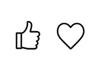 Symbols of approval and affection displayed side by side in a minimalist design for modern communication