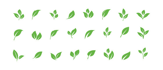 Green leaf ecology nature element vector icon