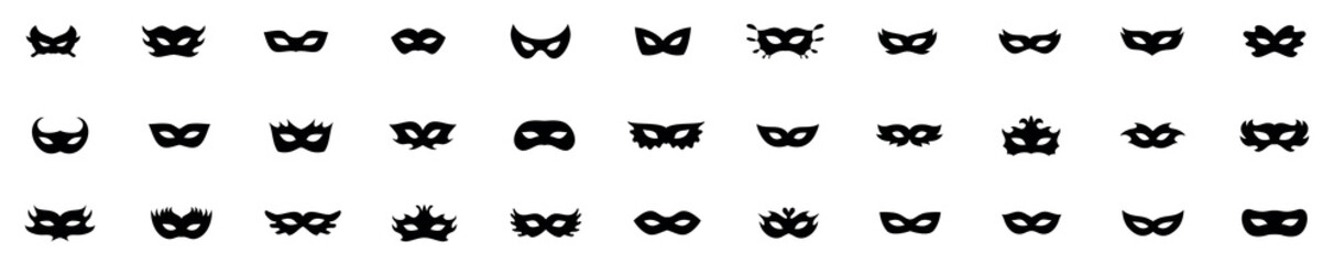 Collection of Black Masks, Carnival mask icon set
Carnival mask icon set vector design. Vector illustration