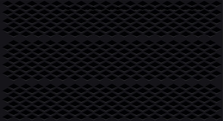 Carbon shape patterned black silk background Seamless pattern, Carbon grid pattern round hole tile texture, Vector illustration
