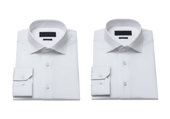 Two White Dress Shirts Folded isolated on a transparent background