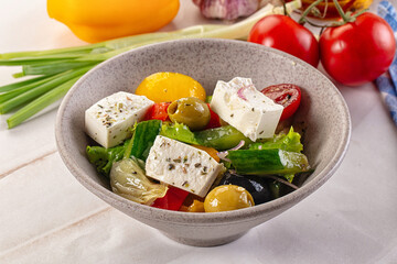 Greek salad with feta cheese