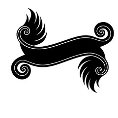 Curly swish tails for retro banner