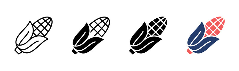 Corn icon sheet multiple style collection