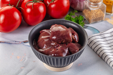 Raw chicken liver for cooking