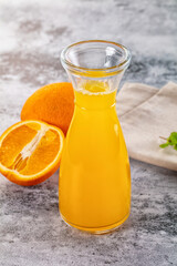 Fresh orange juice in the glass
