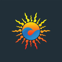Summer time emblem or logo or label or t-shirt vector image