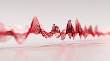 Abstract Red Waveform on a Neutral Background