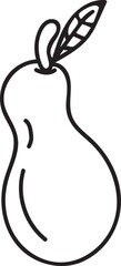 simple hand-drawn pear