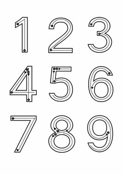 trace numbers 1 to 9