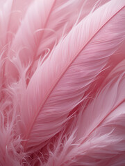Fototapeta premium Close-up of delicate pink feathers, creating a soft and fluffy texture backdrop