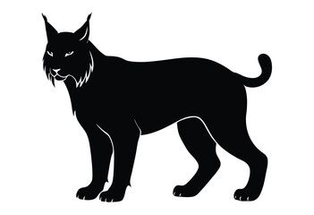 Obraz premium Lynx cat vector icon silhouette simple flat design wild animal illustration