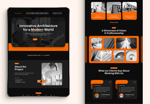 Architecture Agency Landing Page UI Layout