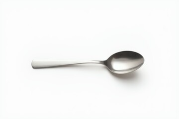 Top views Stainless steel spoon  isolated on white background,  clipping path.