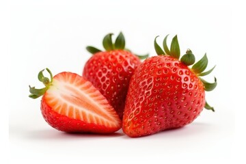 Strawberry. Fruits on white. Collection