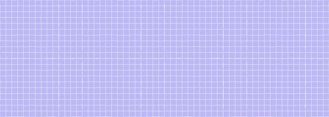 Geometric simple seamless pattern light white grid on purple background empty. Notepad paper abstract hand drawn line style pastel color. Vector 10 eps