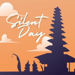 banner template for nyepi in Bali called silent day