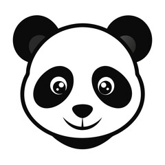 Fototapeta premium cute panda with a smile vector icon isolated on white background