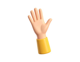 Obraz premium Cartoon hand waving hello gesture isolated on a white background