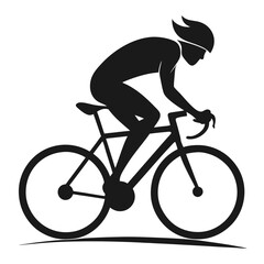 silhouette of a cyclist Vector icon isolated on white background