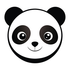 panda face vector icon isolated on white background
