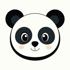 design a cute minimalist panda face Vector icon isolated on white background