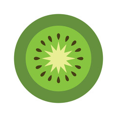 slice of kiwi fruit icon isolated on white background