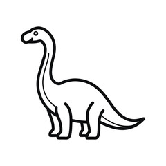  sauropod outline icon isolated on white background