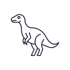 theropod spinosaurid dinosaur outline icon isolated on white background