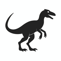 theropod spinosaurid dinosaur silhouette icon isolated on white background