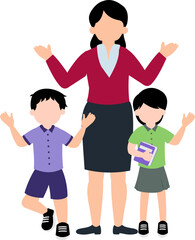 Obraz premium Student And Teachers Illustration