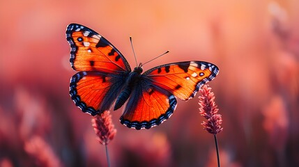 Obraz premium a butterfly sitting on top of a flower