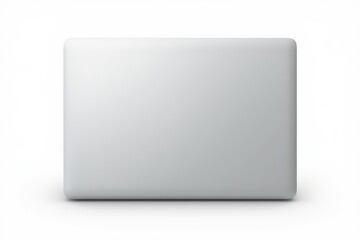 Aluminum laptop. Rear view. Isolated on white background
